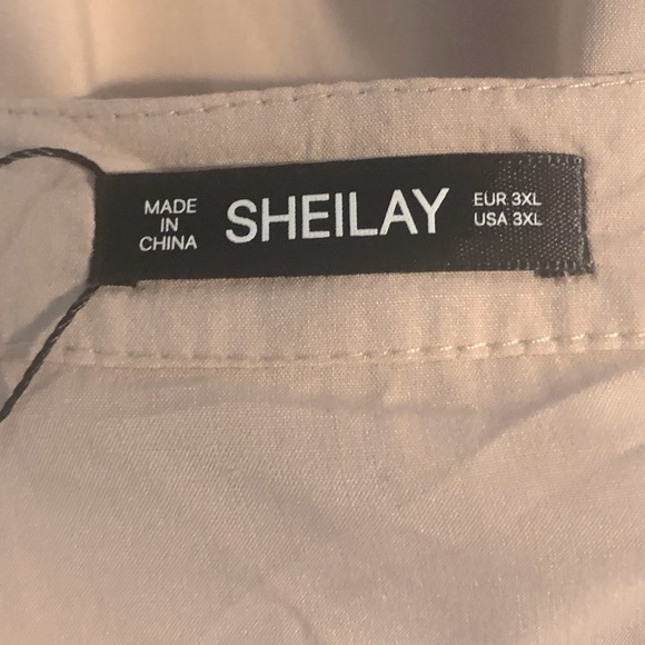 Sheilay long sleeve ruffle lace Bohemian prairie peasant top Tan Plus size 3X - Picture 12 of 13